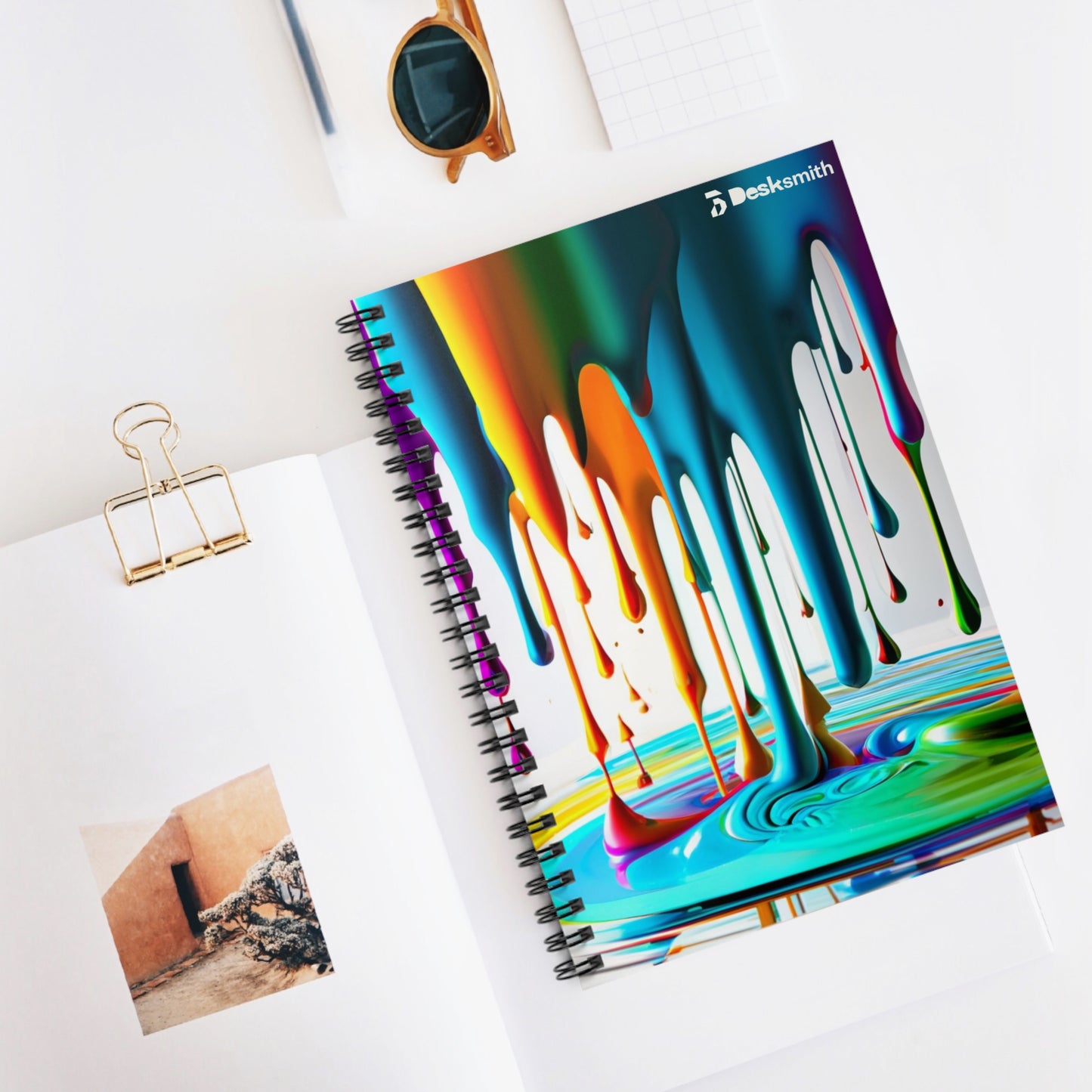 RGB Drip Spiral Notebook - Ruled Line