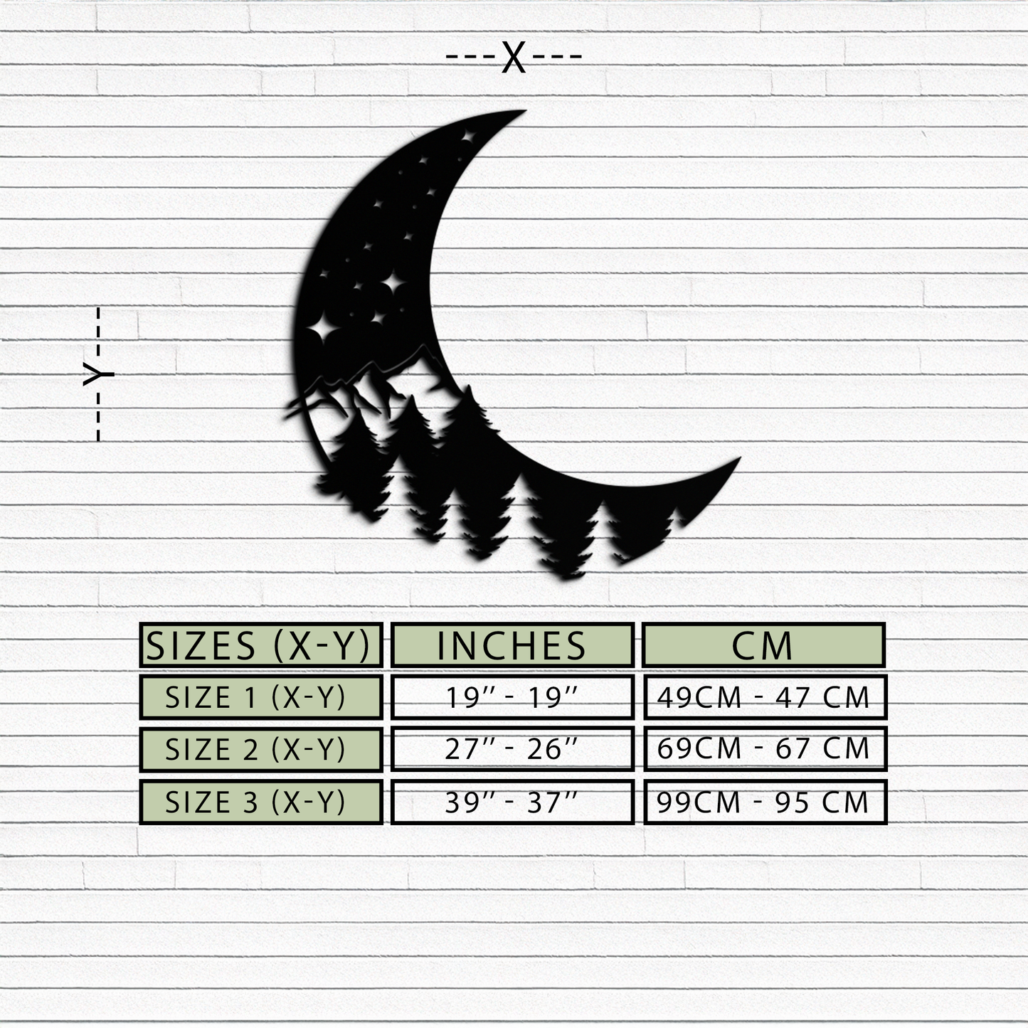 Enchanted Night Moon & Forest Metal Wall Art – Celestial Nature-Inspired Steel Decor - KAF151