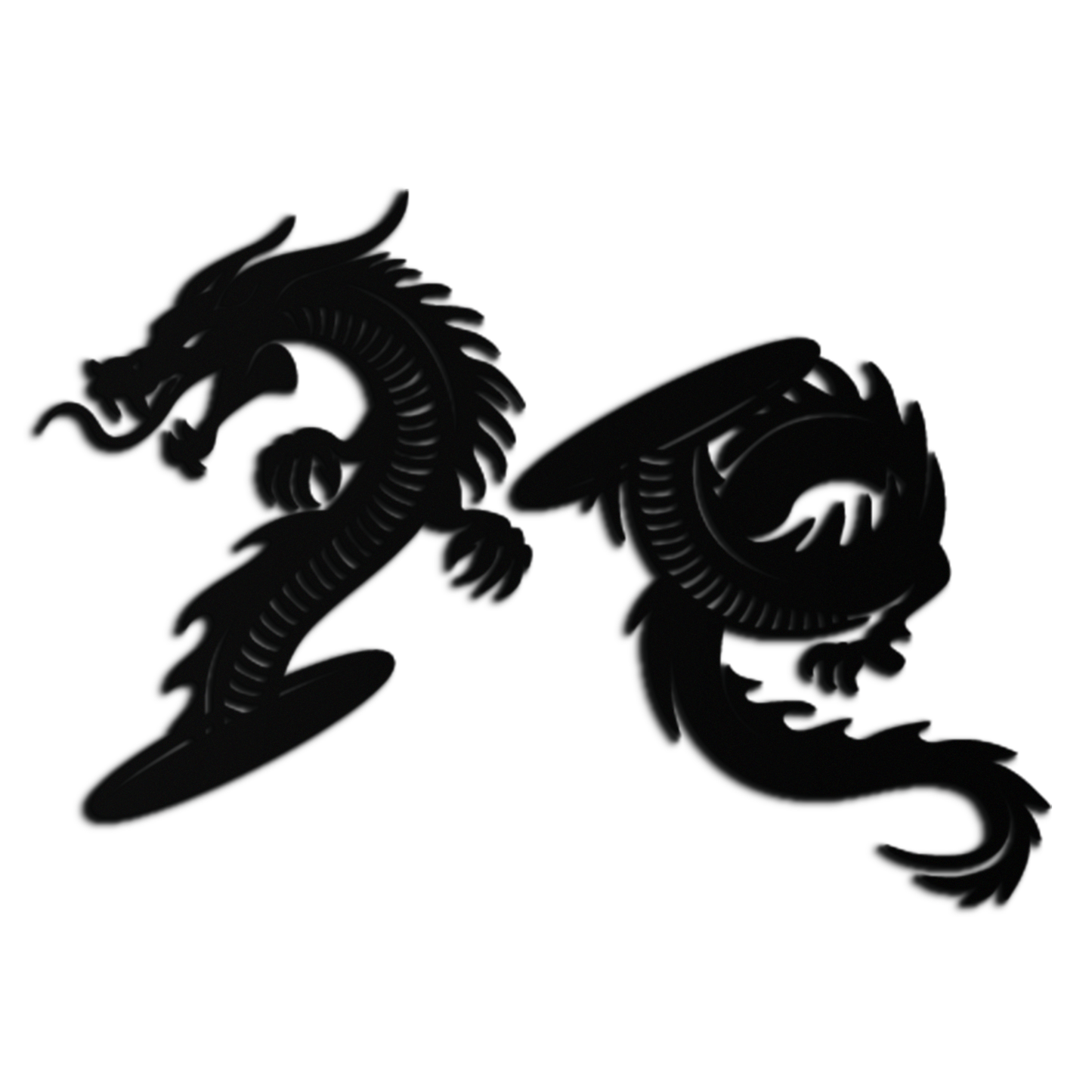 Yin Yang Dragon Duo Metal Wall Art – Eastern-Inspired Black Steel Decor for Modern, Zen and Asian-Themed Interiors- KAF464