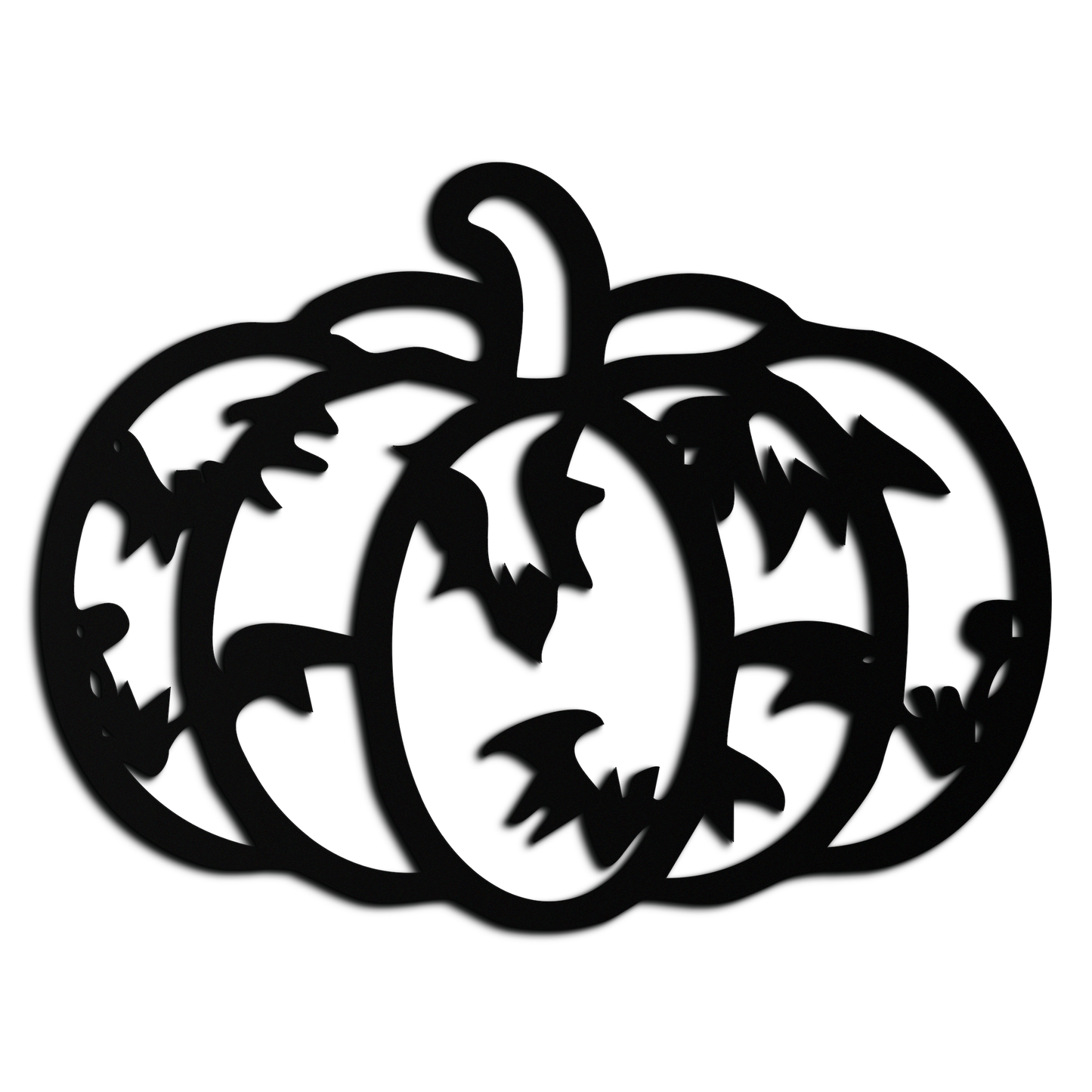 Halloween Pumpkin Faces Metal Wall Art – Spooky Black Steel Decoration- KAF502