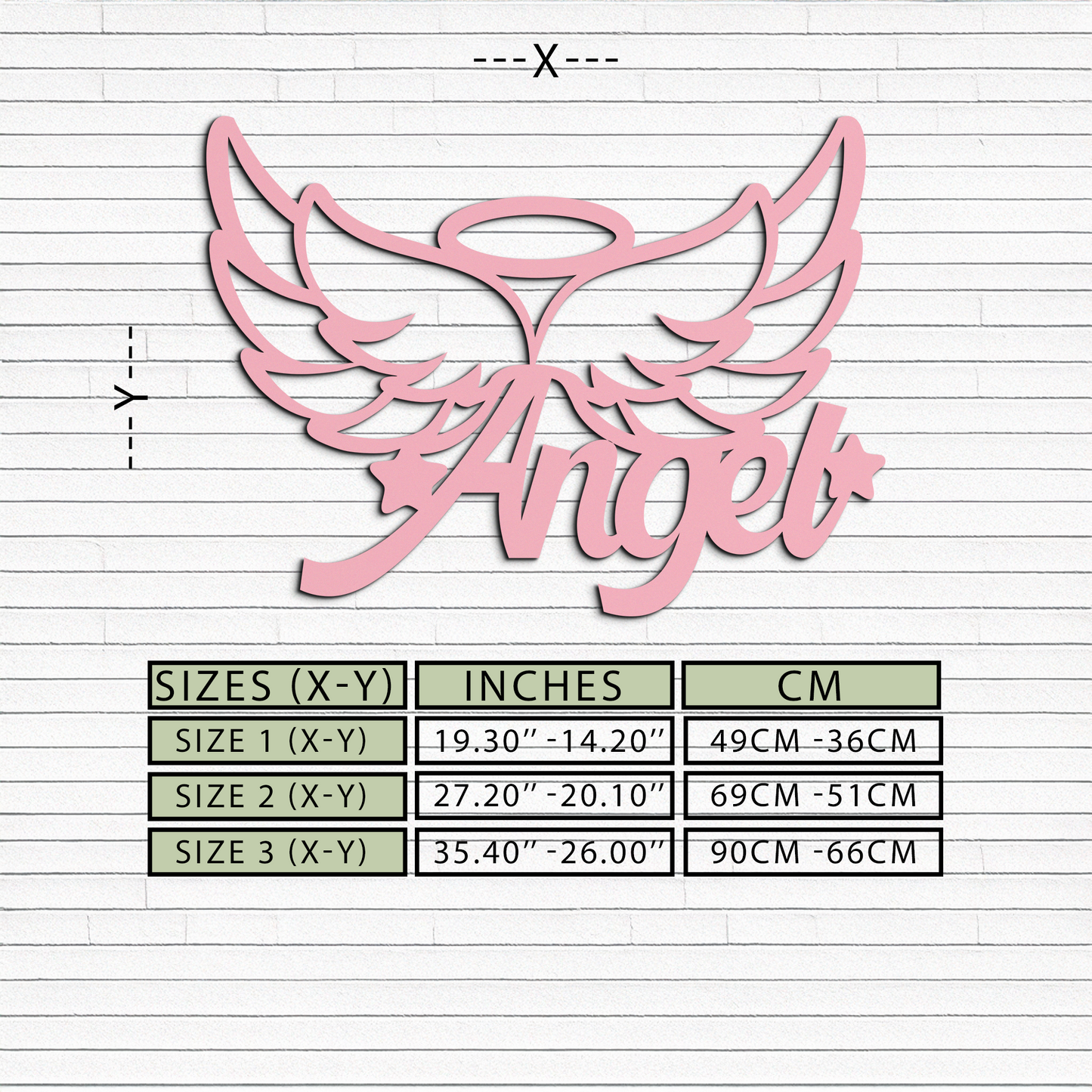 Angel Wings with Halo Metal Wall Art – Modern Spiritual Decor - KAFGP084