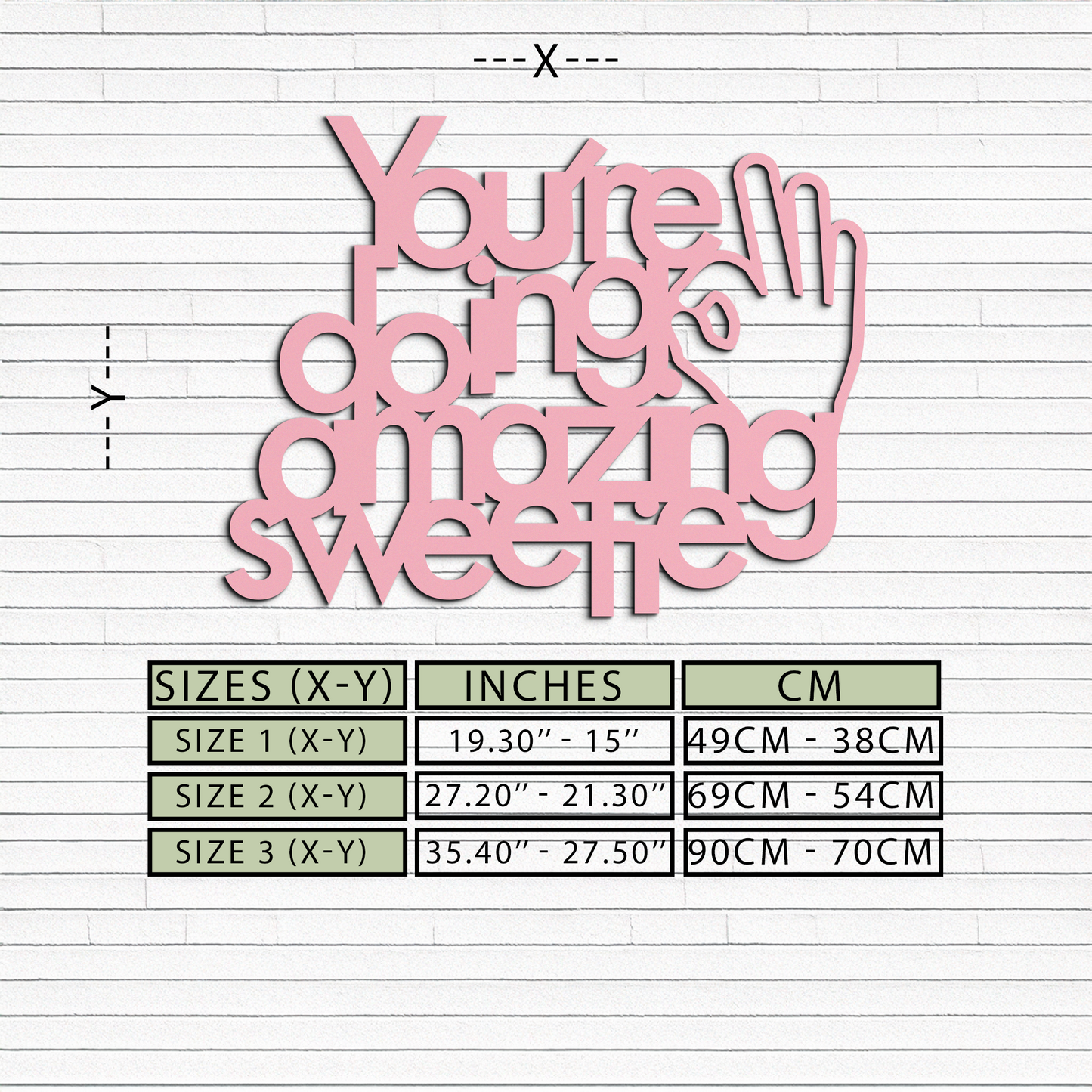 You're Doing Amazing Sweetie Metal Wall Art โ Inspirational Quote Design - KAFGP116