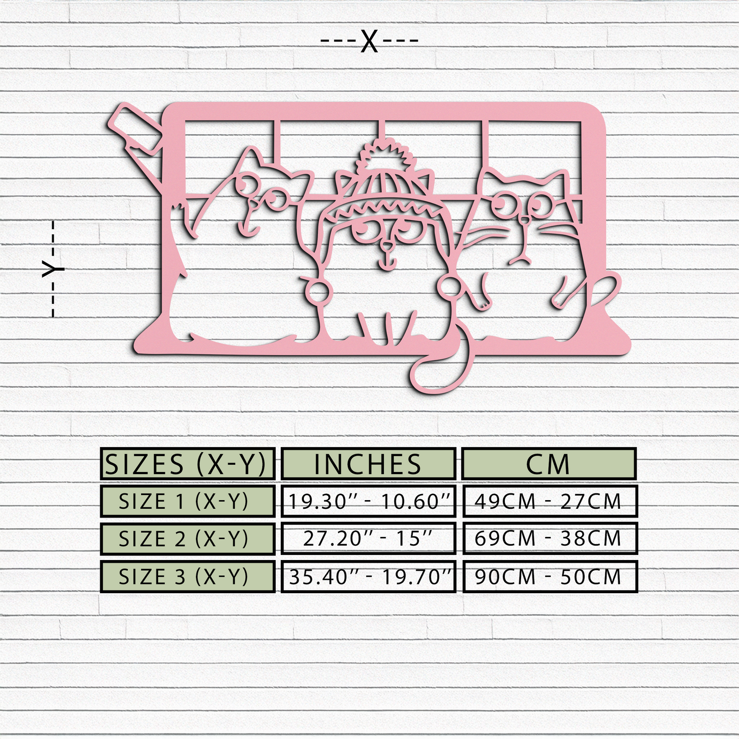 Funny Cats Taking Selfie Silhouette - Pink Metal Wall Art - KAFGP159