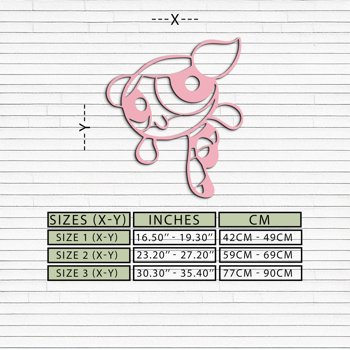 Pink Powerpuff Girl Metal Wall Art – Cartoon Inspired Modern Home Decor - KAFGP178