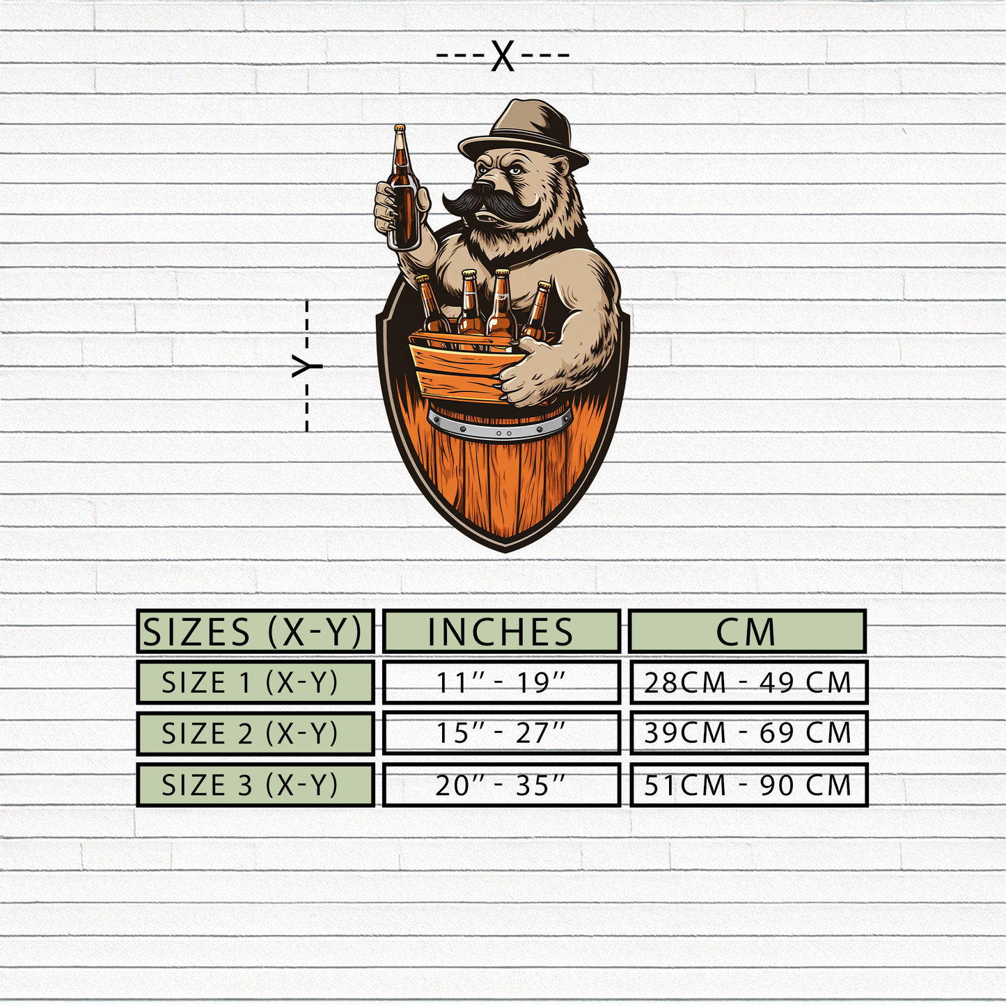 Bearded Beer Bear Metal Wall Art – Funny Bar UV Decor-KAFUVM006