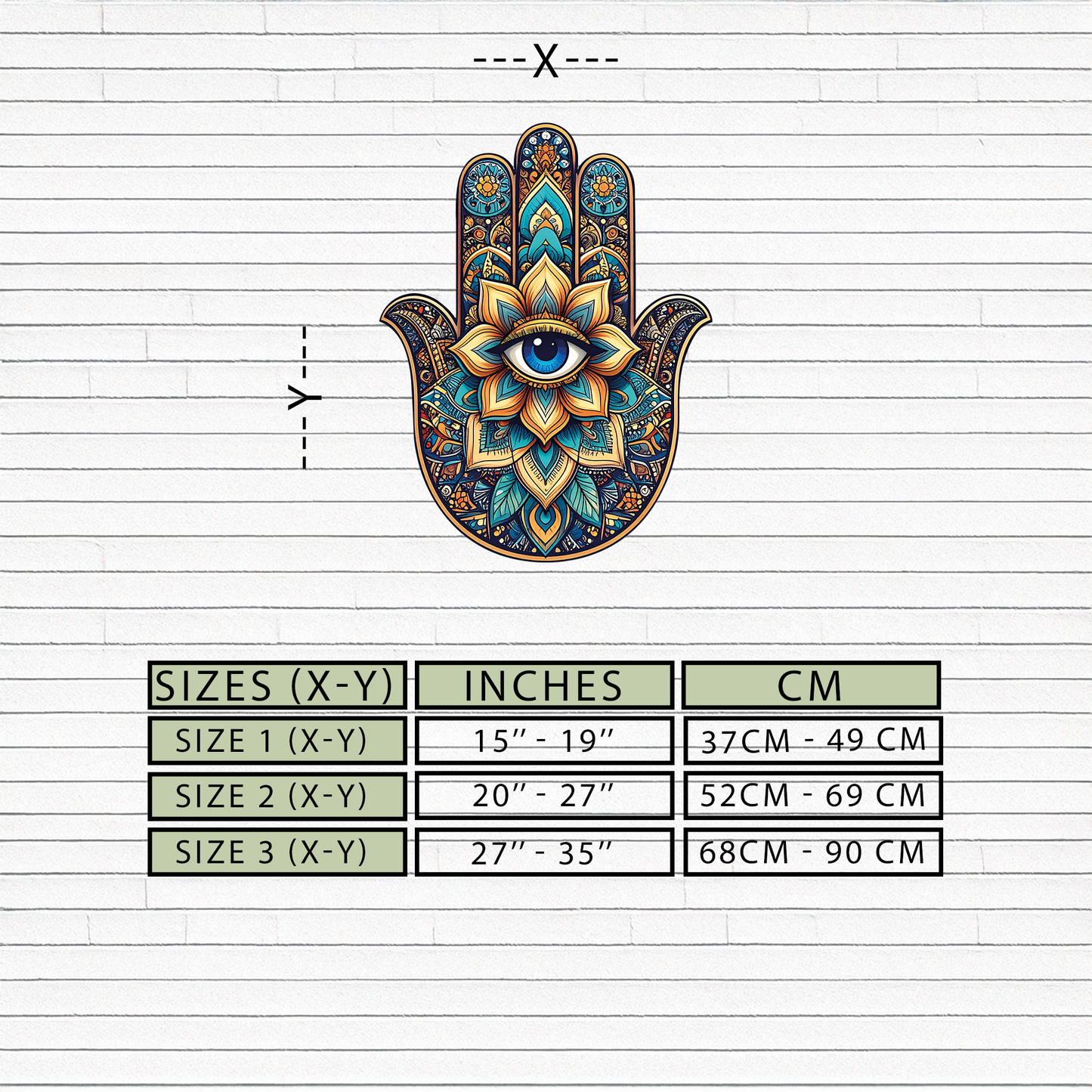 Hamsa Eye Wall Art – Boho Evil Eye Metal Decor-KAFUVM036