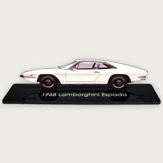 1968 Lamborghini Espada (2) Metal Car Wall Art, Color 2D Diecast Car Decor, Silhouette Metal Wall Art, Gift For Car Lovers, Detailed Color Metal Car