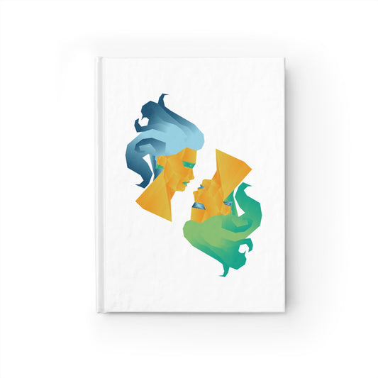 Gemini Zodiac | Colorful Geometric Portrait Notebook - Blank