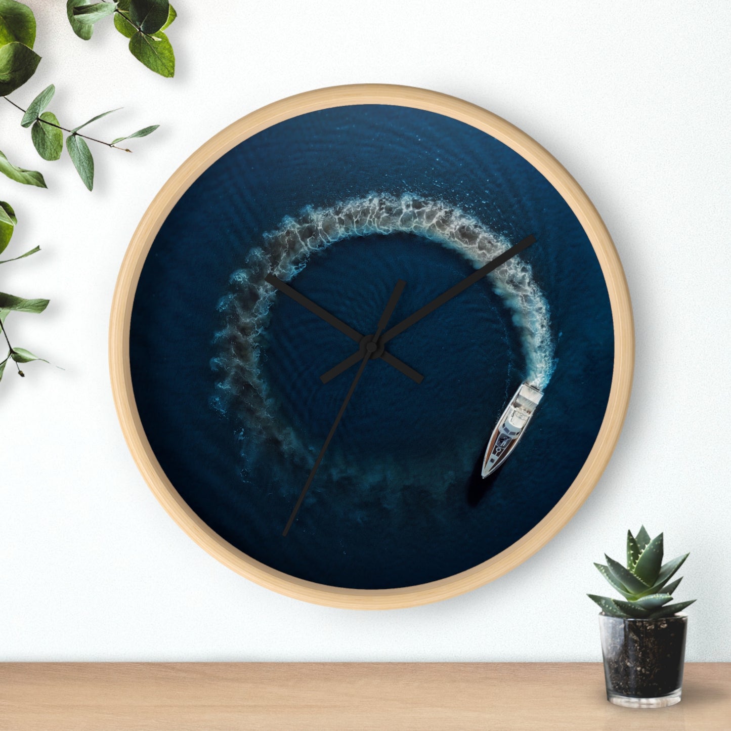 Boat in Circles Wall clock
