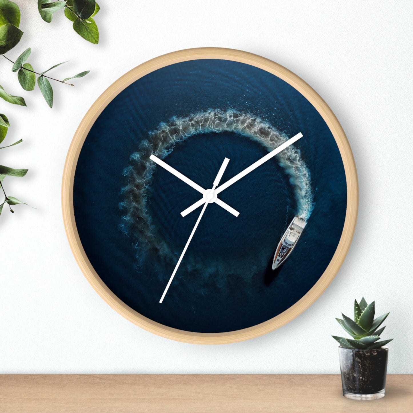 Boat in Circles Wall clock