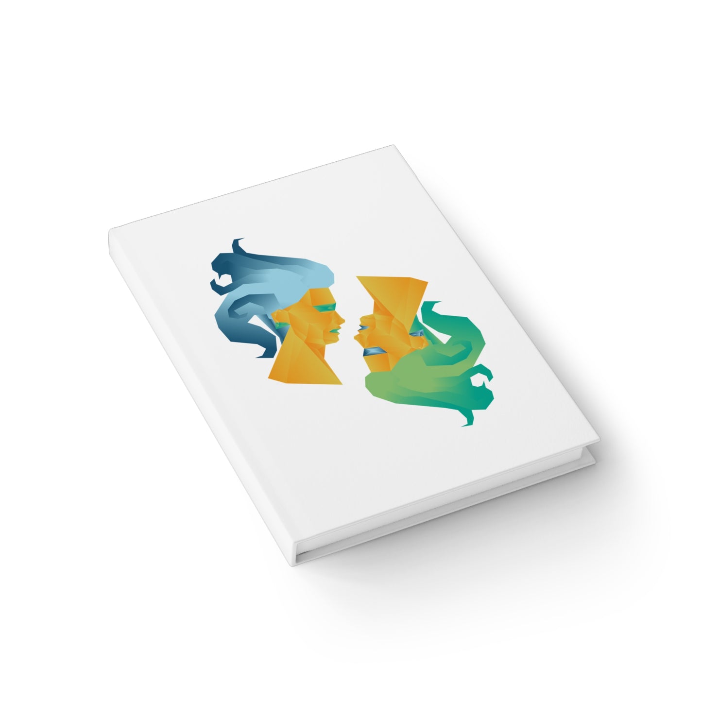 Gemini Zodiac | Colorful Geometric Portrait Notebook - Blank