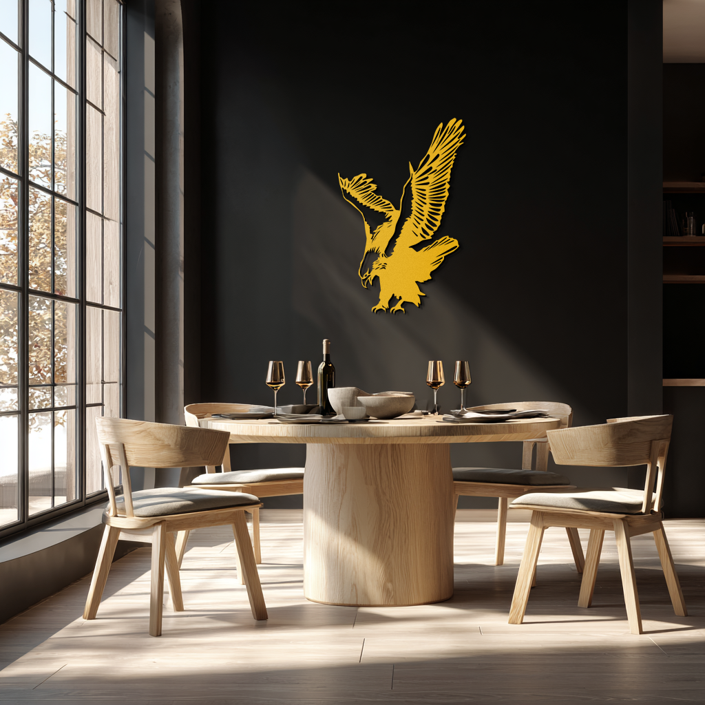 Majestic Eagle Metal Wall Art - Powerful Steel Bird Silhouette - KAF059
