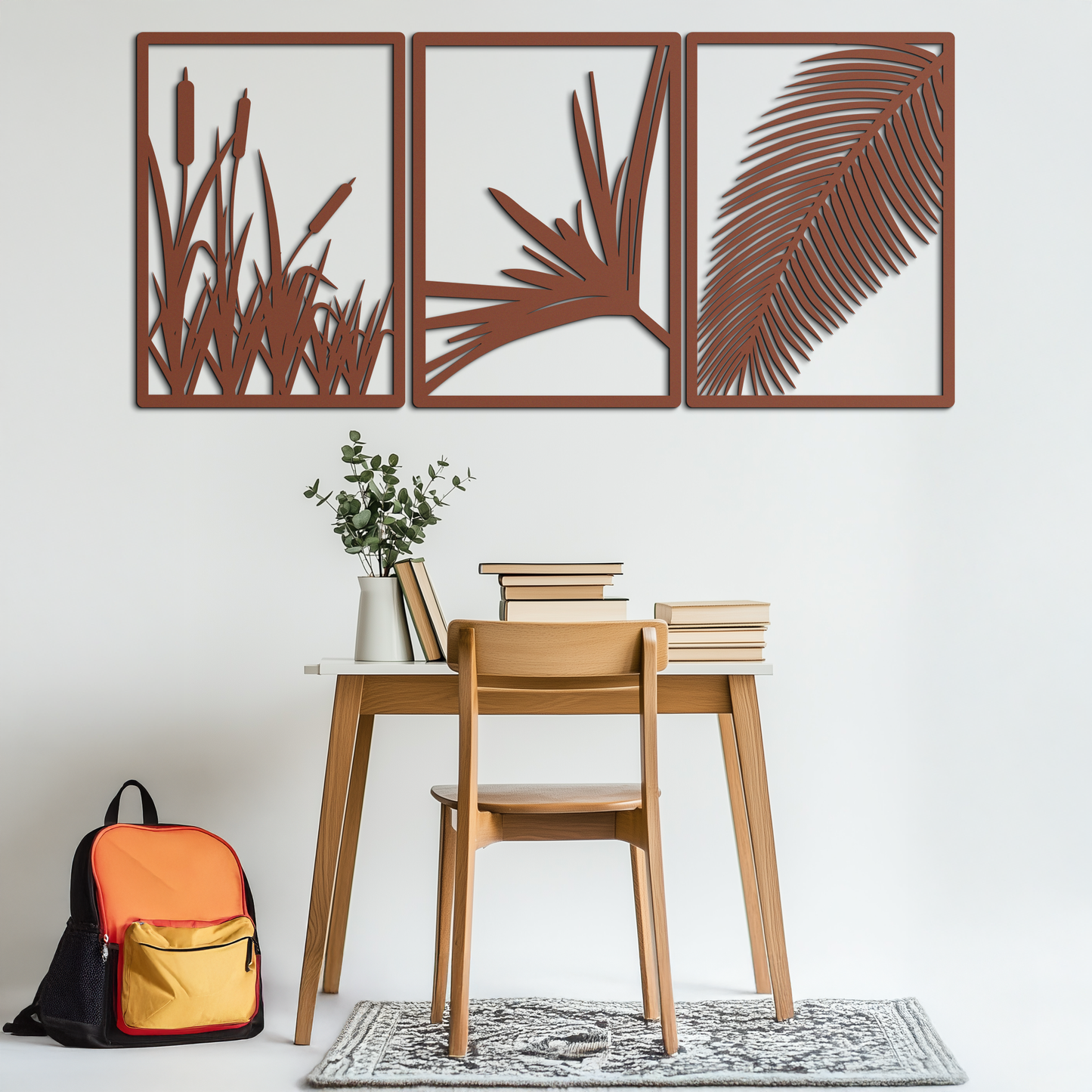 Tropical Metal Wall Art – 3-Panel Botanical Design - KAF216