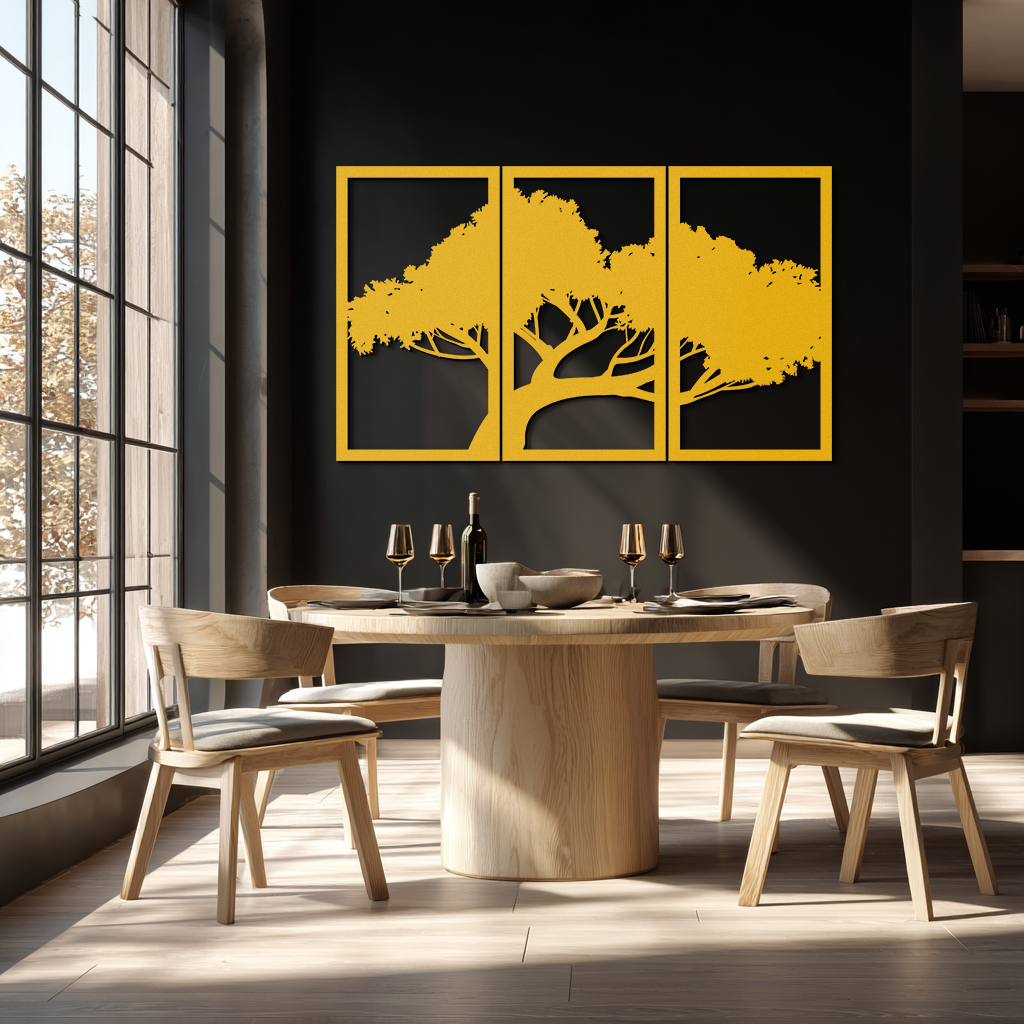 Tree Silhouette Metal Wall Art - Modern Nature-Inspired Decor - KAF222
