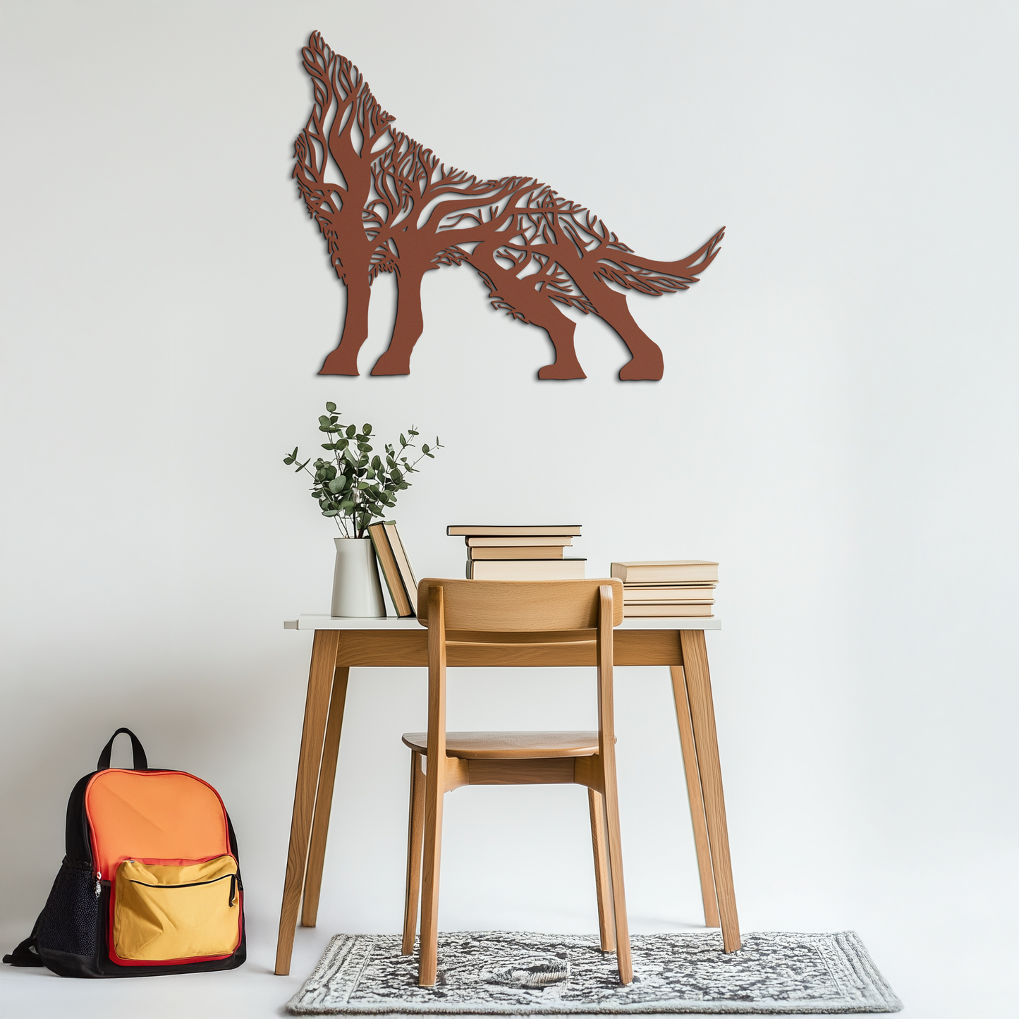 Tree Wolf Metal Wall Art - Nature-Inspired Wildlife Decor- KAF263