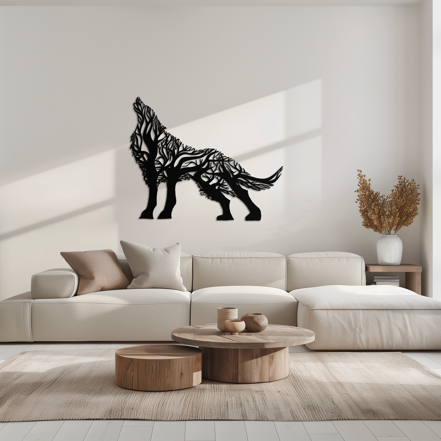 Tree Wolf Metal Wall Art - Nature-Inspired Wildlife Decor- KAF263