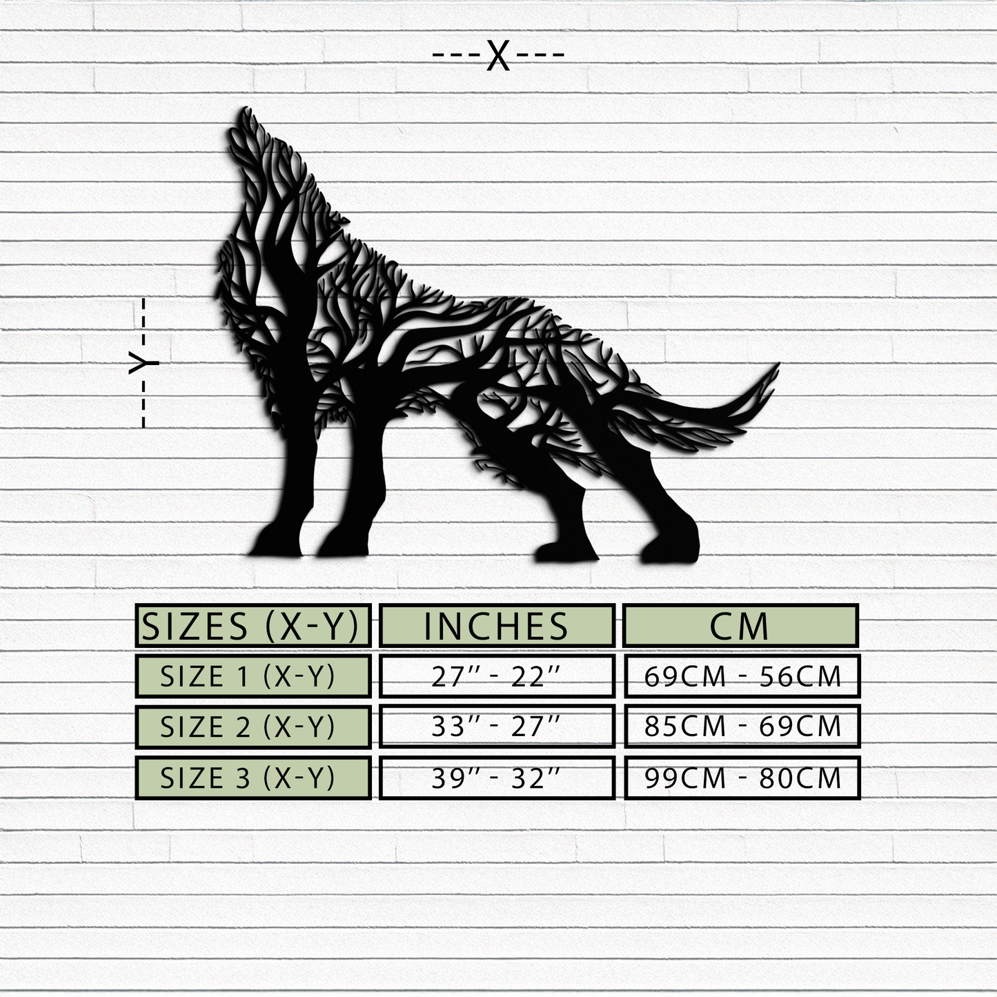 Tree Wolf Metal Wall Art - Nature-Inspired Wildlife Decor- KAF263