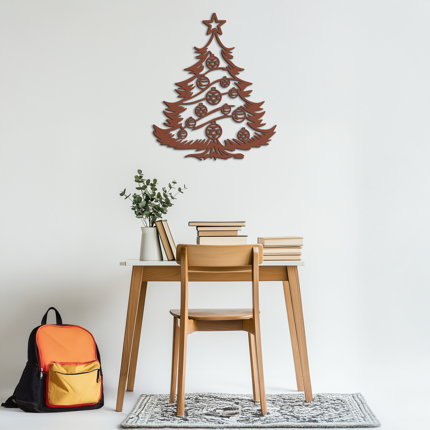 Christmas Tree Metal Wall Art - Festive Holiday Decoration- KAF296