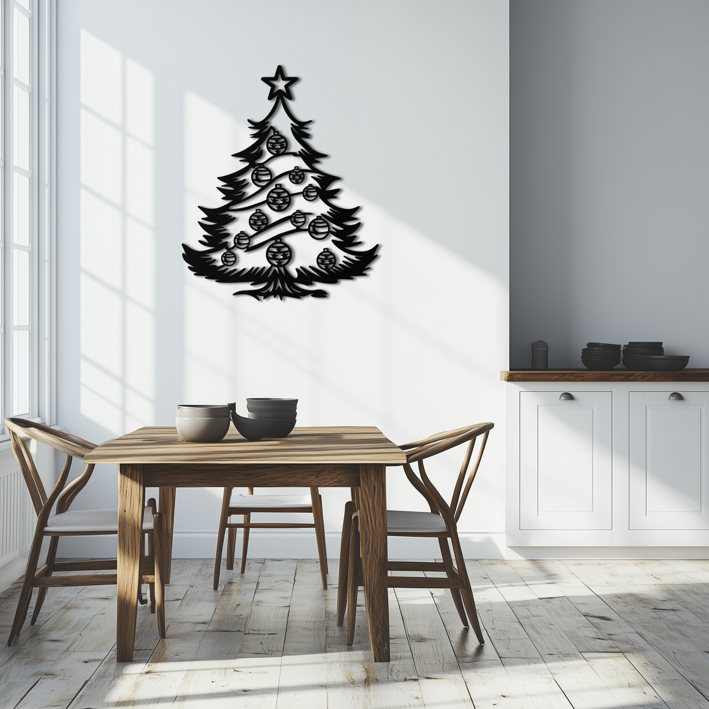 Christmas Tree Metal Wall Art - Festive Holiday Decoration- KAF296