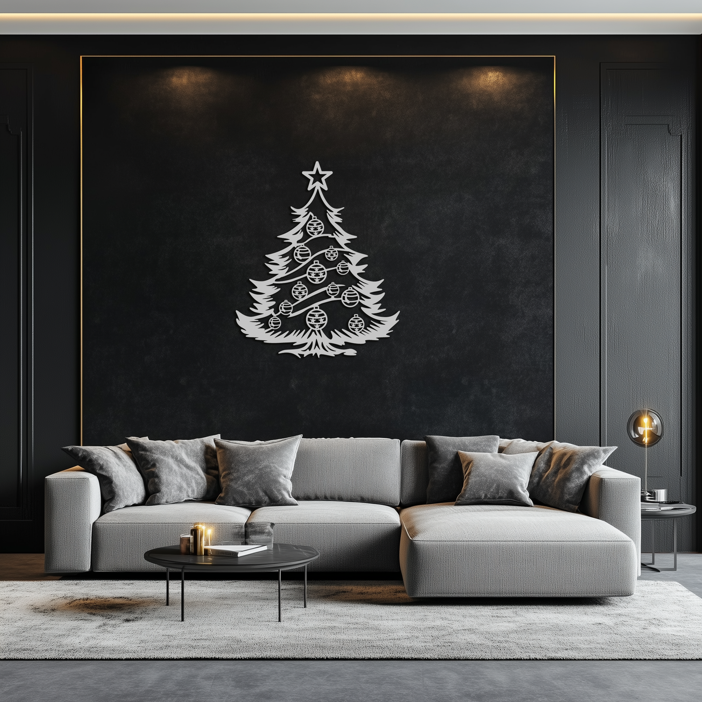 Christmas Tree Metal Wall Art - Festive Holiday Decoration- KAF296
