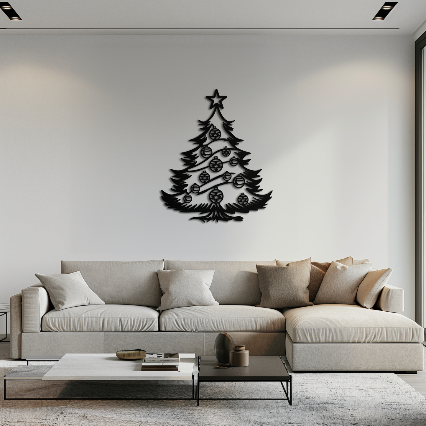 Christmas Tree Metal Wall Art - Festive Holiday Decoration- KAF296