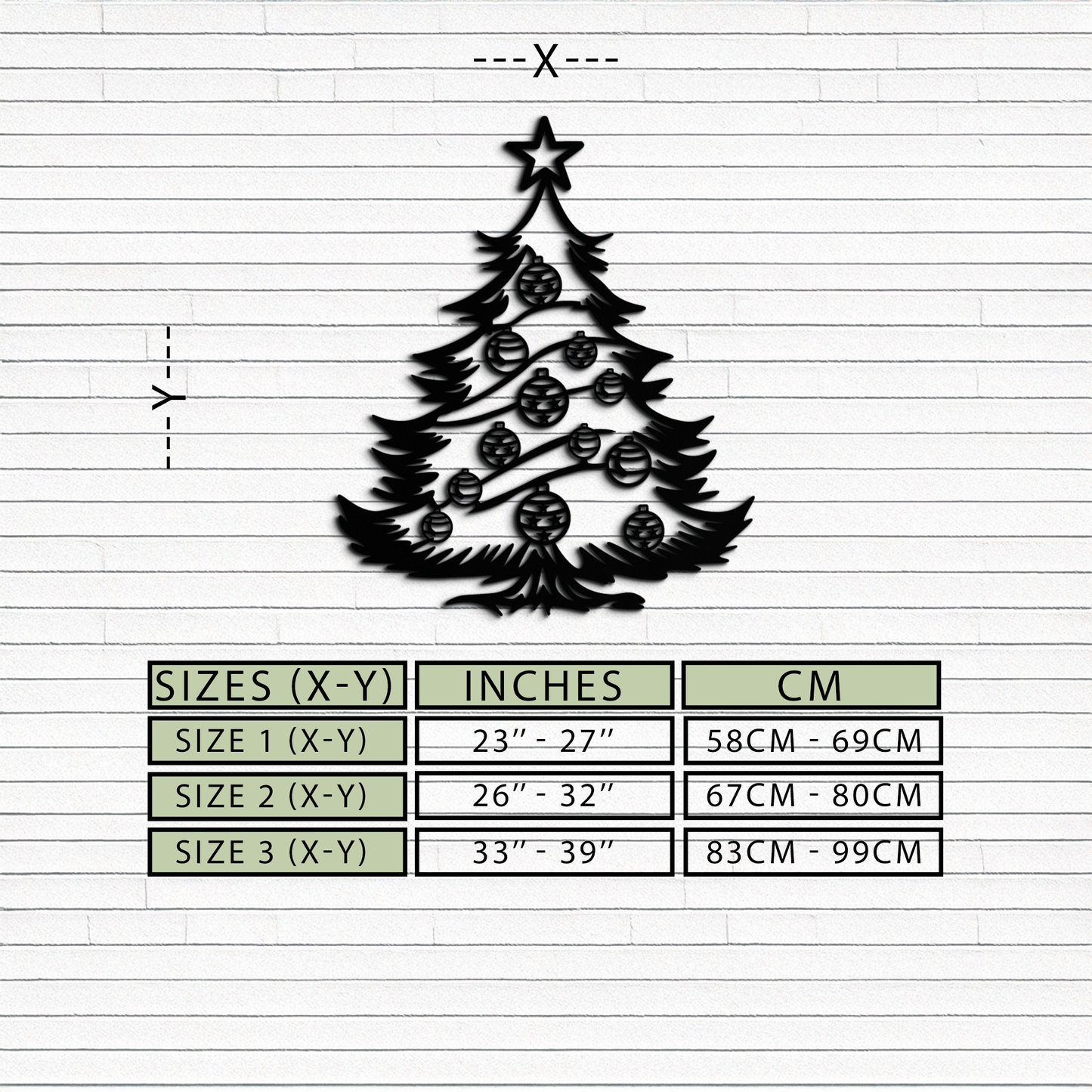 Christmas Tree Metal Wall Art - Festive Holiday Decoration- KAF296