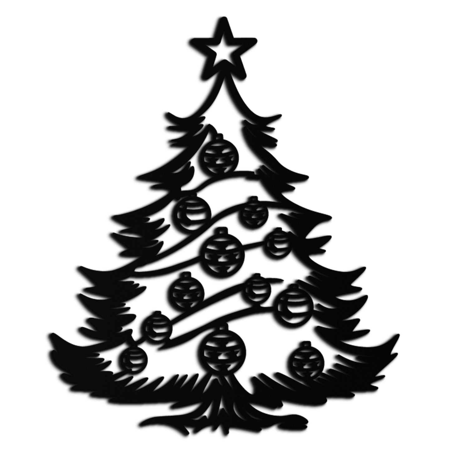 Christmas Tree Metal Wall Art - Festive Holiday Decoration- KAF296