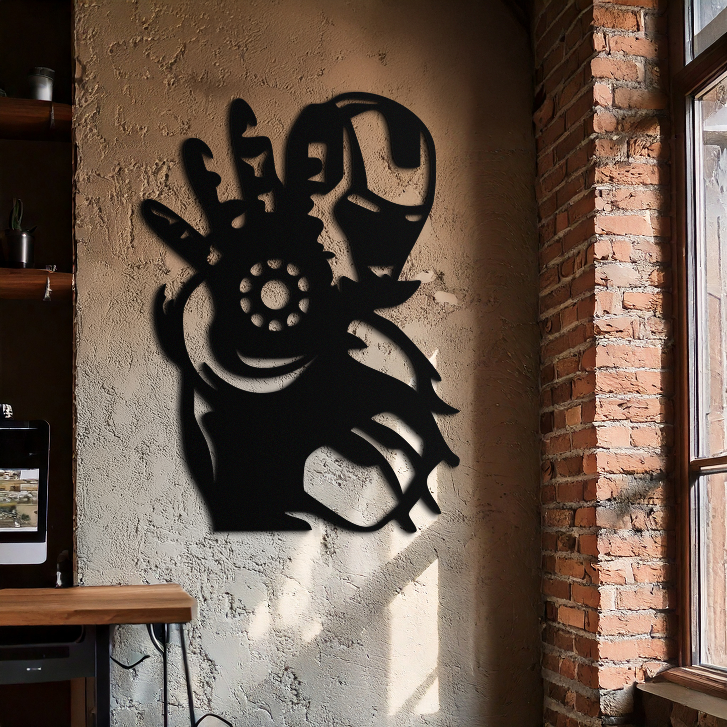 Iron Man Hand Gesture Silhouette Metal Wall Art – Superhero Home Decor- KAF573