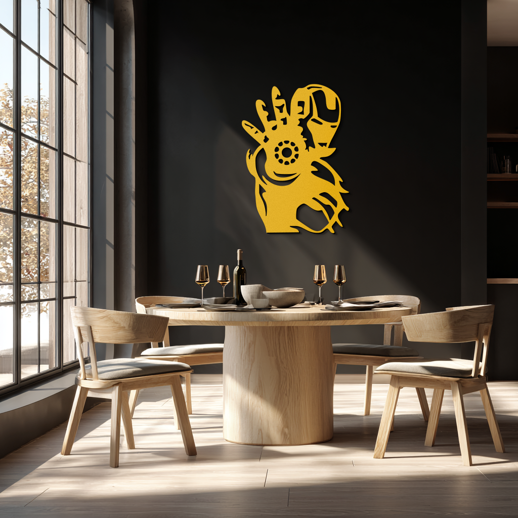 Iron Man Hand Gesture Silhouette Metal Wall Art – Superhero Home Decor- KAF573