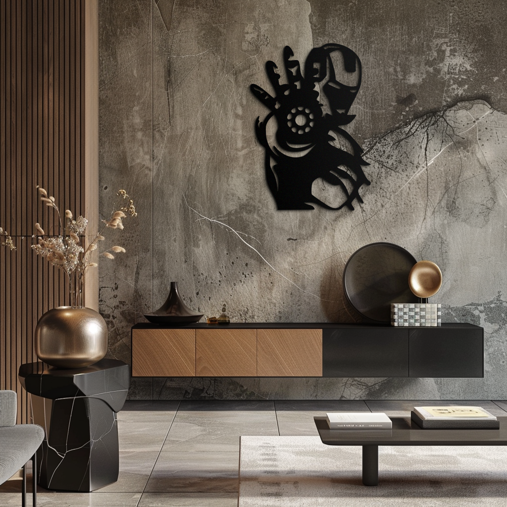 Iron Man Hand Gesture Silhouette Metal Wall Art – Superhero Home Decor- KAF573