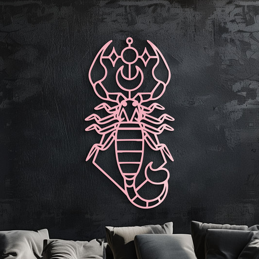Scorpio Zodiac Metal Wall Art – Geometric Astrology Home Decor - KAFGP145