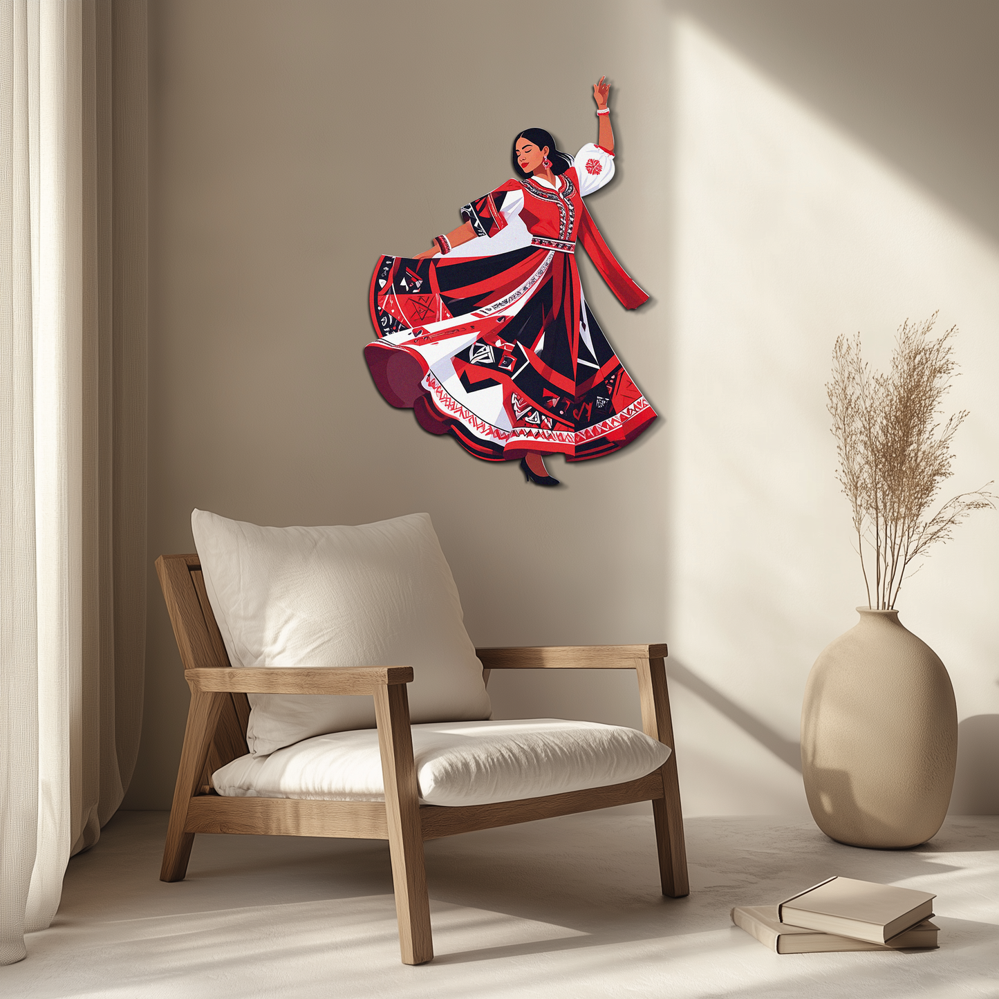 Dancing Woman Metal Wall Art – Bold & Cultural Decor-KAFUVM031