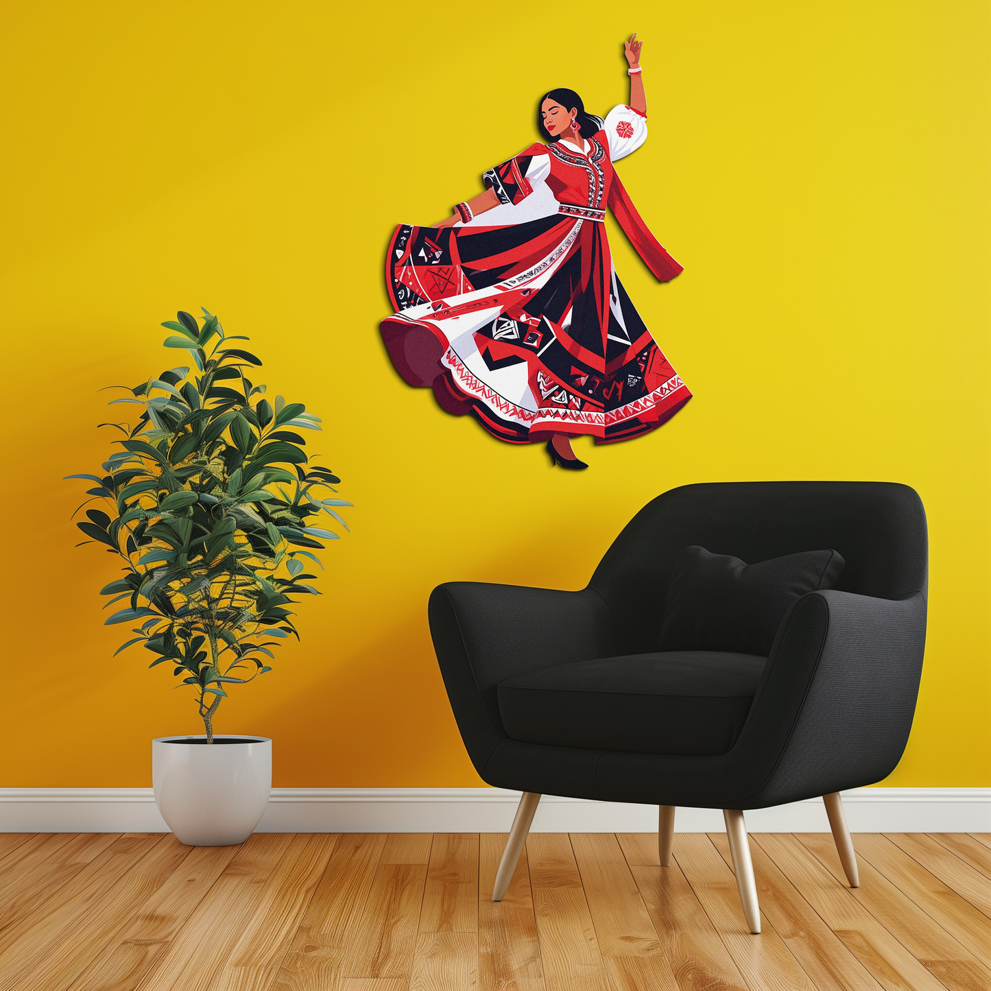 Dancing Woman Metal Wall Art – Bold & Cultural Decor-KAFUVM031