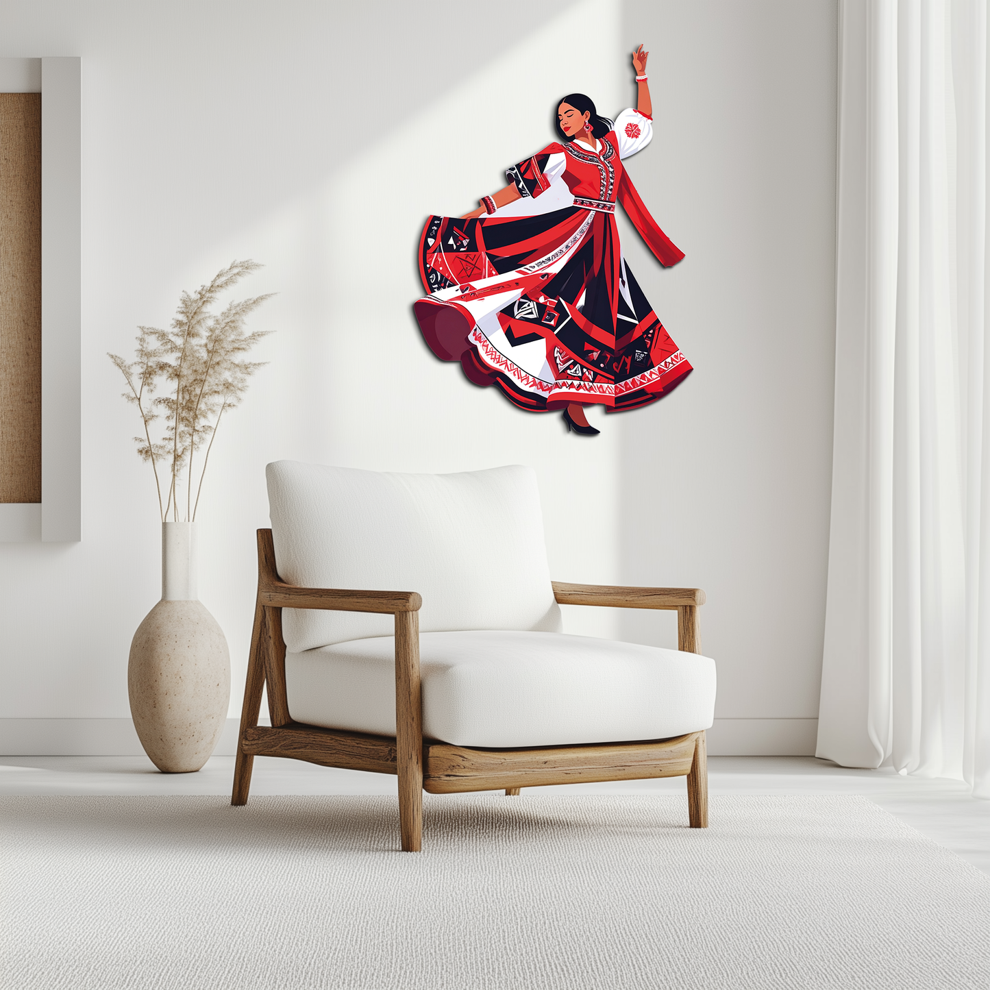 Dancing Woman Metal Wall Art – Bold & Cultural Decor-KAFUVM031