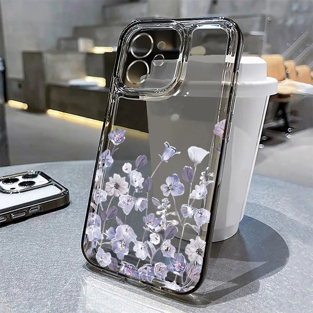 Floral Soft Silicone Phone Case for iPhone 15 to 17 series