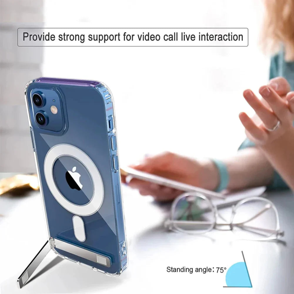 Magnetic Compatiable Kickstand Case for iPhone 12 to 17 series